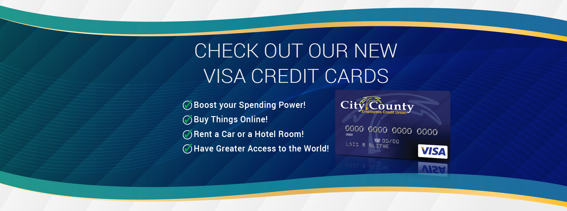 Check out our new visa credit cards